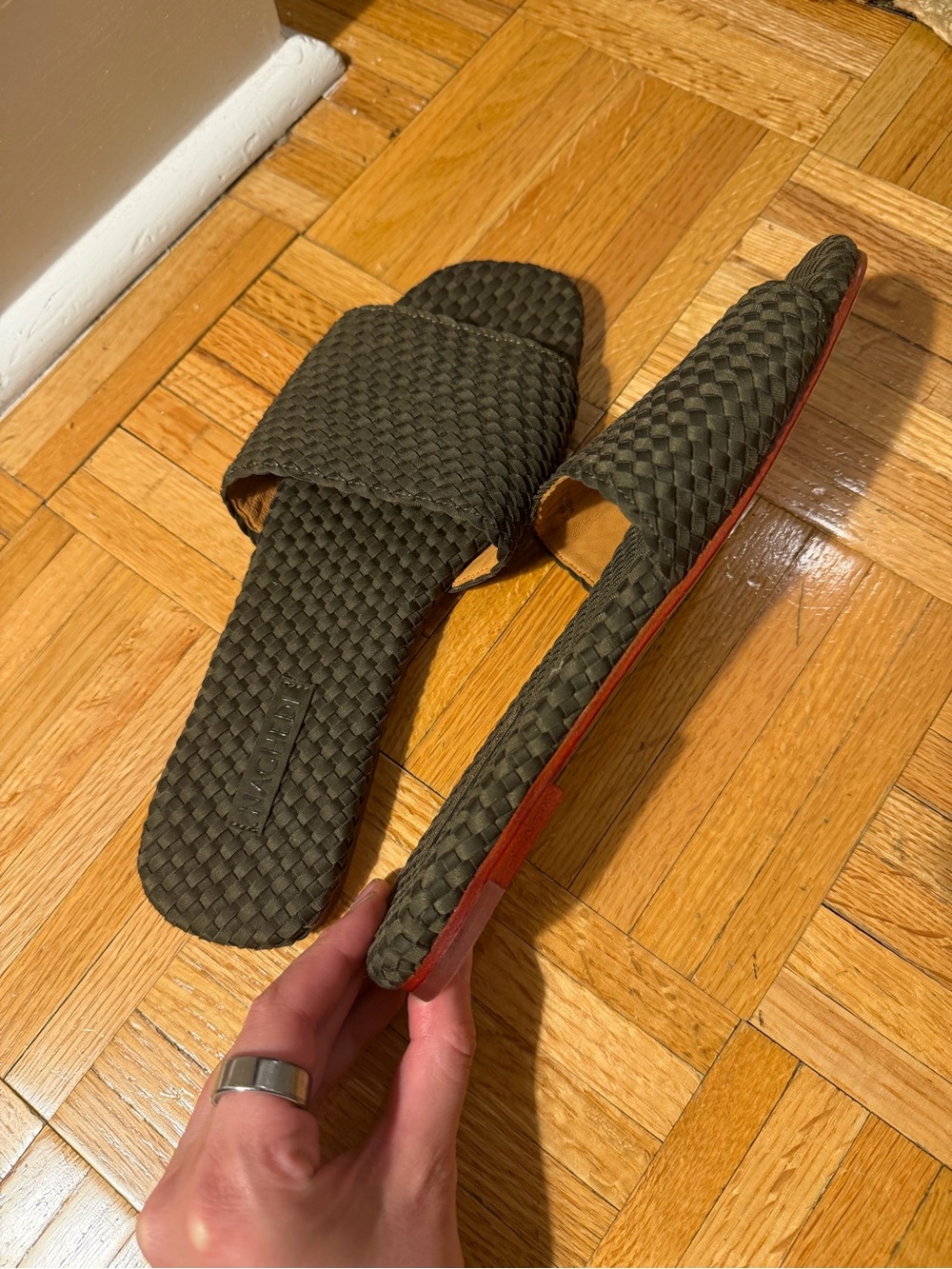 NWOT Naghedi St Barth’s Slide Sandals - Olive - Picture 6 of 12